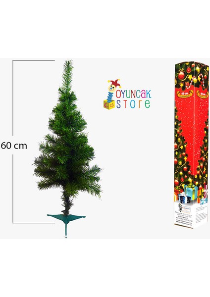 Oyuncak Store 60 cm Yılbaşı Çam Ağacı - Merry Christmas Çam Ağacı - 75 Dal Çam Ağacı