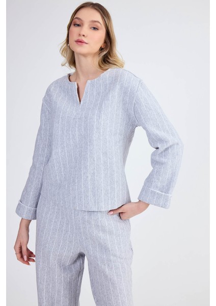 Çizgi Desenli Bluz modelleri