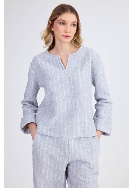 Çizgi Desenli Bluz fırsatları