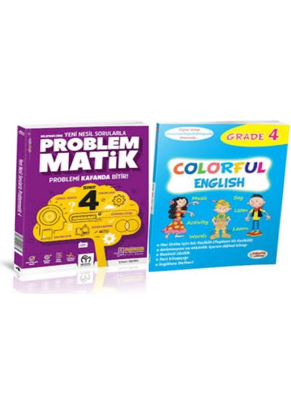 4. Sınıf Kolaydan Zora Sorularla Problemmatik ve Colorful English Grade 4