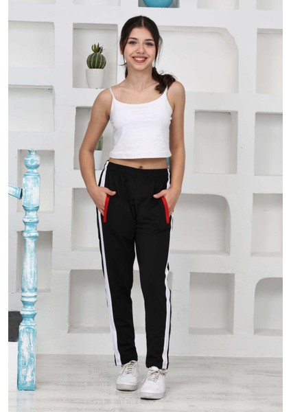 Çocuk Scuba Dalgıç Kumaş Dar Paça Çizgi Detaylı Esofman Altı indirimleri