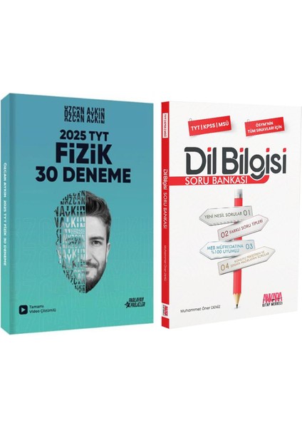 TYT Fizik Deneme ve Akm Dil Bilgisi Soru Bankası Seti 2 Kitap