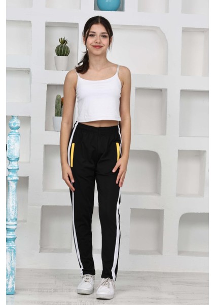 Çocuk Scuba Dalgıç Kumaş Dar Paça Çizgi Detaylı Esofman Altı