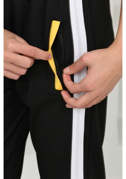 Çocuk Scuba Dalgıç Kumaş Dar Paça Çizgi Detaylı Esofman Altı fiyatları