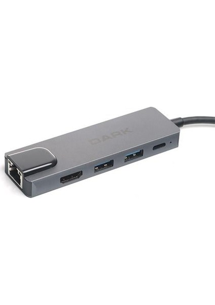 DK-AC-U31X46 Type-C To Ethernet / HDMI / USB 3.0 - USB 2.0 / Usb-C Pd 65W Macbook Pro/air & Notebook/ultrabook Için Port Çoklayıcı Hub