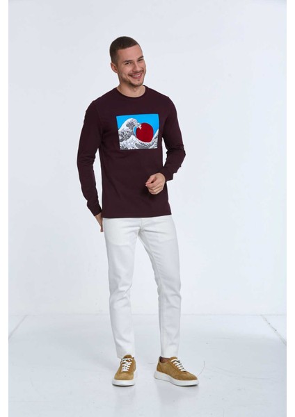 Ralph Erkek Uzun Kol Tişört Bordo fırsatları