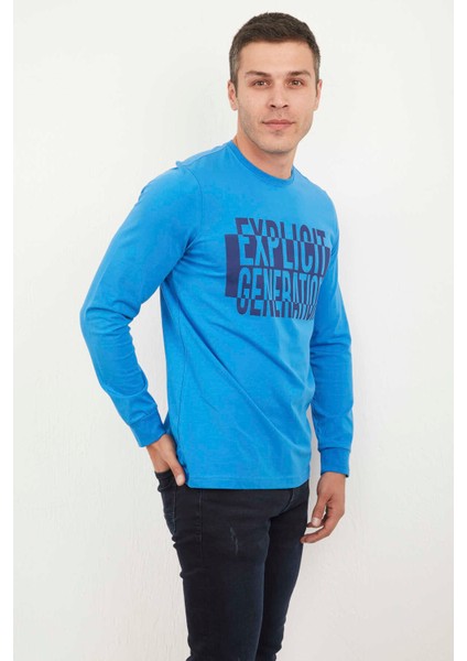 Solana Erkek Uzun Kol Tişört Mavi modelleri