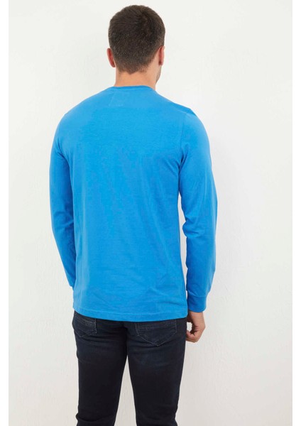 Solana Erkek Uzun Kol Tişört Mavi fırsatları