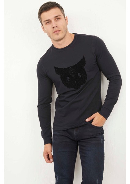 West Erkek Uzun Kol Tişört Lacivert modelleri