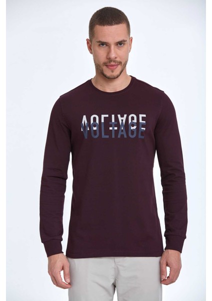 Capri Erkek Uzun Kol Tişört Bordo