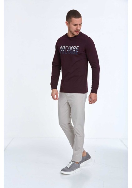 Capri Erkek Uzun Kol Tişört Bordo fırsatları