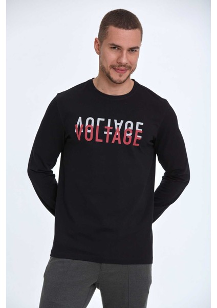 Capri Erkek Uzun Kol Tişört Siyah