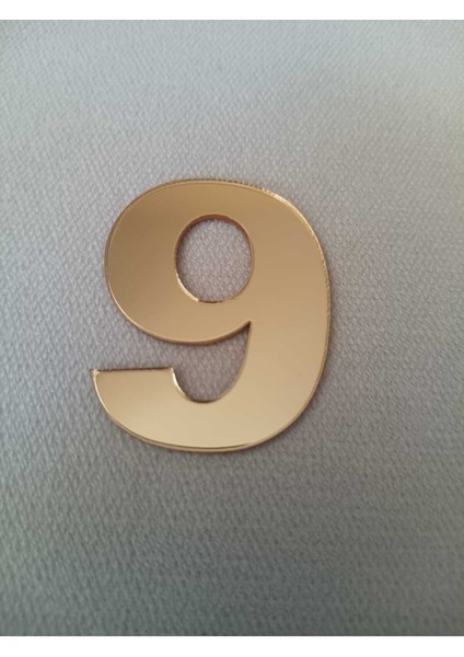 Tekno Trust Daire Kapı Numarası Posta Kutusu Numara 9 Rakamı Gold Aynalı Pleksi