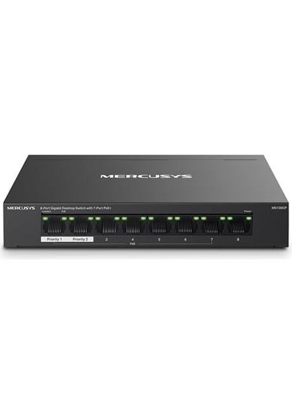 8-Port MS108GP Gıgabıt Yönetilemez 65W 7-Port Poe Swıtch