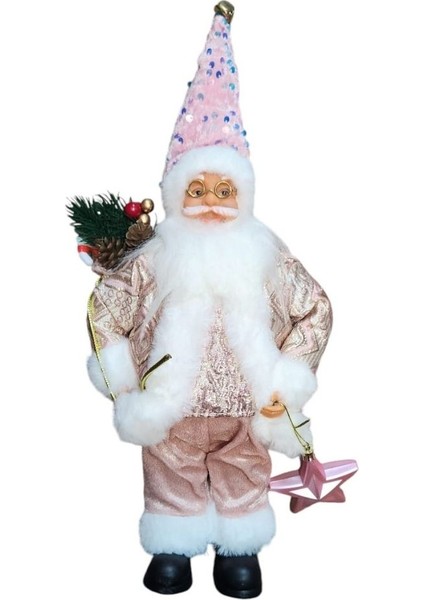 Yılbaşı Partisi Pembe Noel Baba 30 cm Dekor Süs 1 Adet