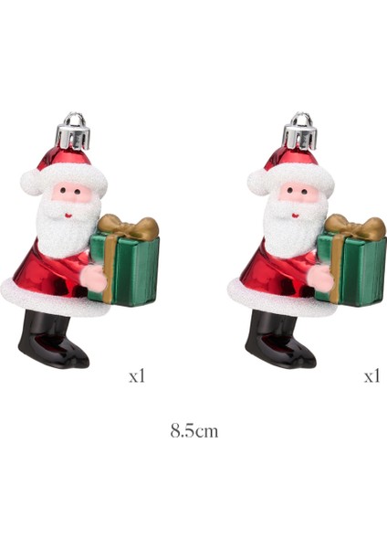 New Year Yılbaşı 2'li Set Santa Ağaç Süsü 8,5 cm modelleri