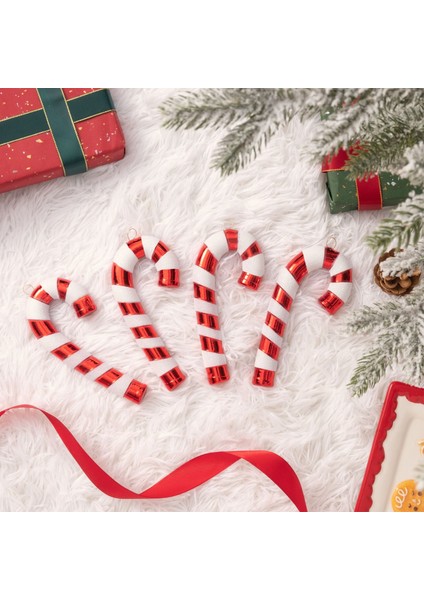 New Year Yılbaşı 4'lü Set Candy Stick Ağaç Süsü Kırmızı 14 cm fiyatları