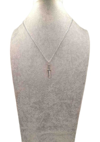 Gümüş Renk Bıçak Model Kolye