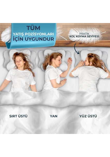 Boyun Destekli Ortopedik Visco Yastık 60*37*13/11 cm modelleri