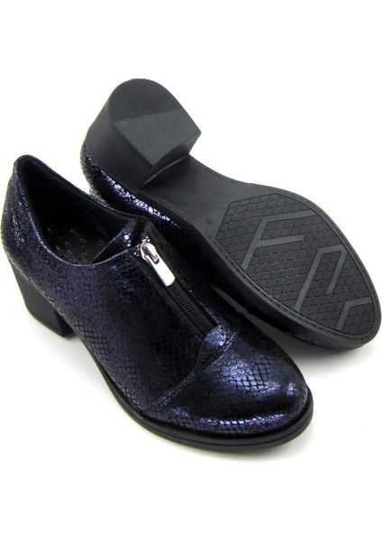 Brittany Lacivert Yılan Hakiki Deri Günlük Topuklu Ayakkabı fiyatları