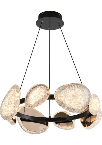 Firuze 8'li 60 Watt Eskitme Kristal Taşlı Modern Tasarım Salon LED Avize fiyatları