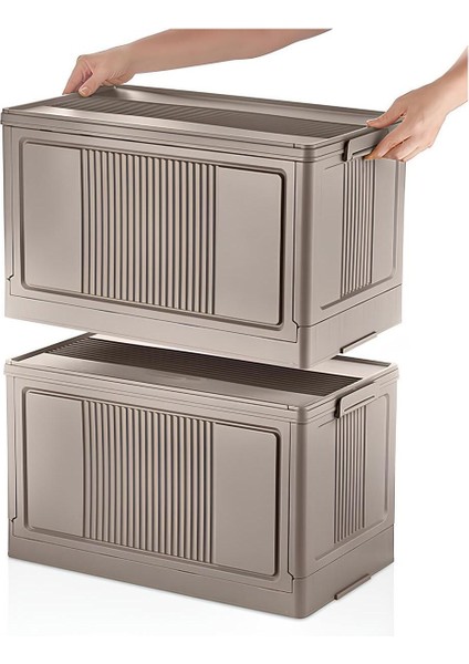 Fold&go Tekli Portatif Organizer Kapaklı Kasa Çok Amaçlı Katlanır Istiflenebilir Kahverengi EH-345 fiyatları