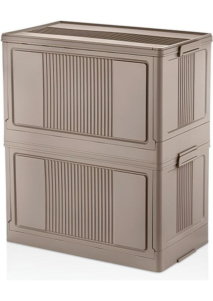 Fold&go Tekli Portatif Organizer Kapaklı Kasa Çok Amaçlı Katlanır Istiflenebilir Kahverengi EH-345 modelleri