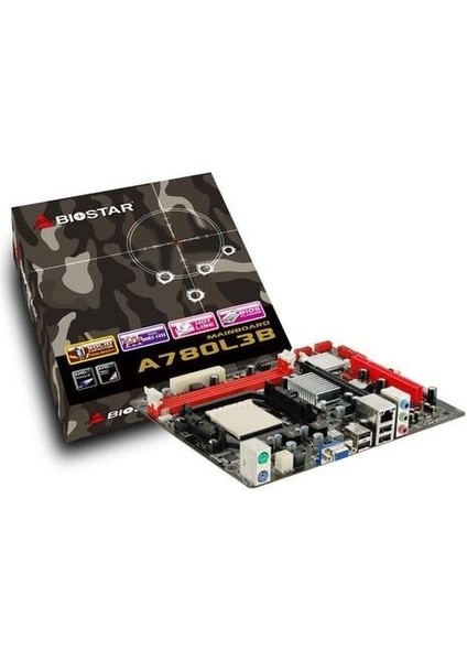 Bıostar A780L3B Ddr3 Pcıe 16X V2.0 Am3 Matx Fx Işlemcileri Desteklemez