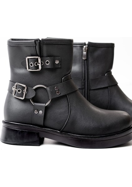 Siyah Toka Aksesuarlı Fermuarlı Günlük Kadın Bot Bayan BOT41306 fırsatları
