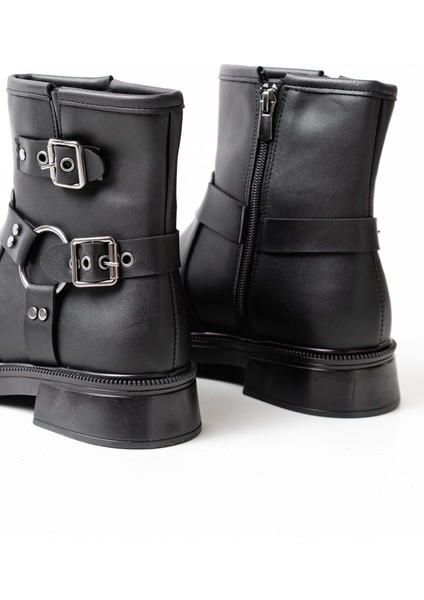 Siyah Toka Aksesuarlı Fermuarlı Günlük Kadın Bot Bayan BOT41306 indirimleri