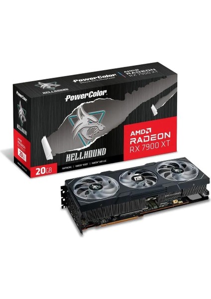 Hellhound RX7900XT 20G-L-OC 20GB Gddr6 320BIT DX12 Gaming (Oyuncu) Ekran Kartı