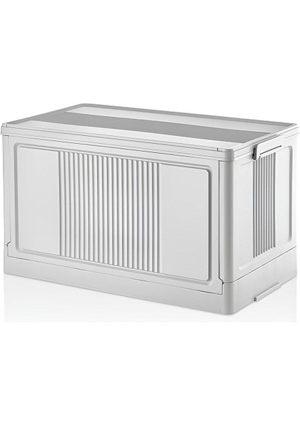 Fold&go Tekli Kapaklı Bahçe Mutfak Banyo Kasa Çok Amaçlı Katlanır Istiflenebilir Beyaz EH-345