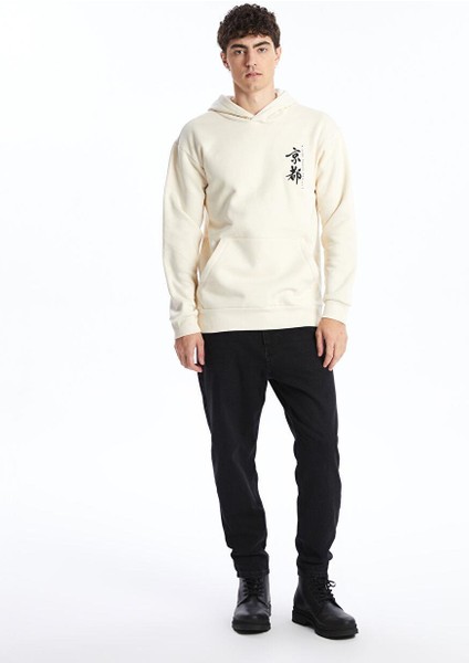 Uzun Kollu Baskılı Erkek Kalın Hoodie fiyatları