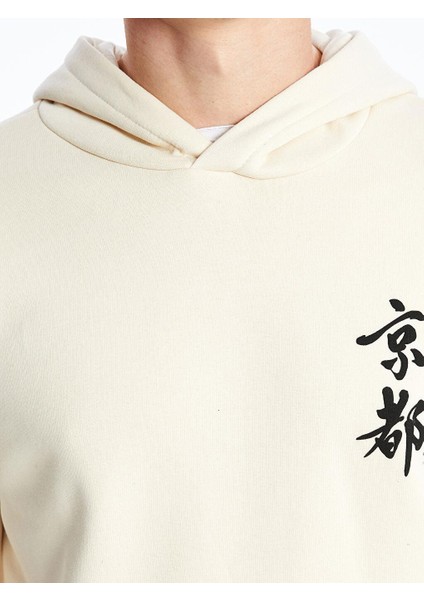 Uzun Kollu Baskılı Erkek Kalın Hoodie modelleri