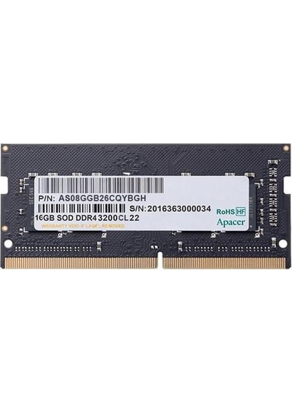 16GB Ddr4 3200MHZ CL22 Notebook Ram Value ES.16G21.PSH