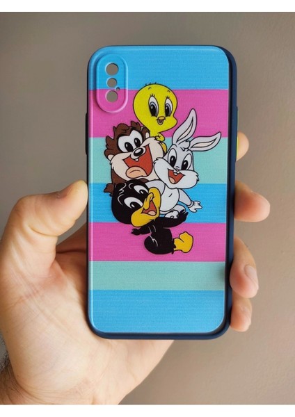 iPhone x / iPhone Xs Uyumlu Looney Tunes Tasarım Tuşları Renkli Kılıf