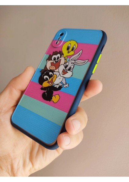 iPhone x / iPhone Xs Uyumlu Looney Tunes Tasarım Tuşları Renkli Kılıf modelleri