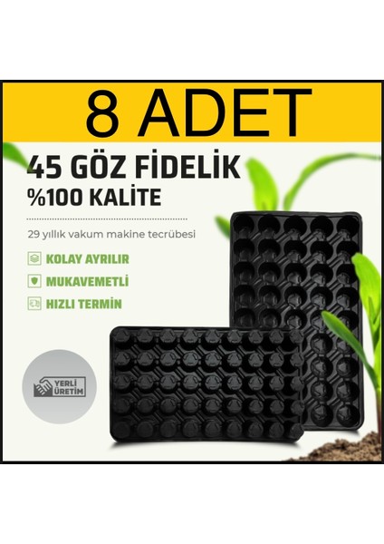 8 Adet 45 Göz Fide Viyol - Fide Altlığı FİDELİK