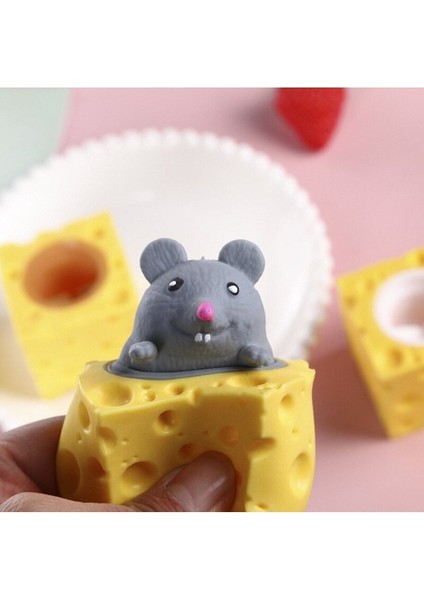 Işıklı Fırlayan Çocuk Squishy Peynir Hayvan Stres Fare Sukuşi Yumuşak Anti-Stress Oyuncak