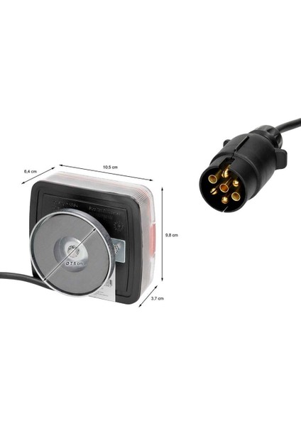 LED Römork Stop Lambası 7 Pin Set Mıknatıslı 10 Metre - 12V modelleri