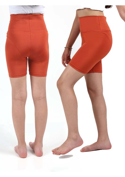 Kız Çocuk Yüksek Bel Kruvaze Kemer, Koşu, Yürüyüş, Casual, Spor, Atletik, Egzersiz, Fittness Kısa Tayt fiyatları