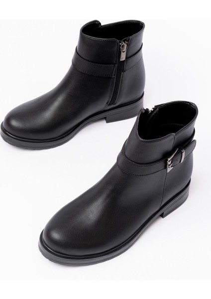 Siyah Toka Aksesuarlı Fermuarlı Günlük Kadın Bot Bayan BOT165-204 fırsatları