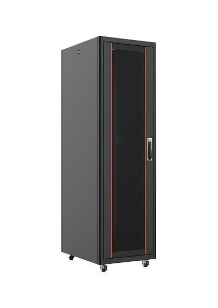 26U 600X800MM Dikili Tip Siyah Kabinet Vega AG-VB26U6080S1 Cam Kapak