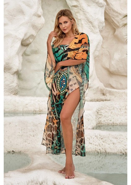 Yandan Yırtmaçlı Uzun Kaftan Tunik Tiger