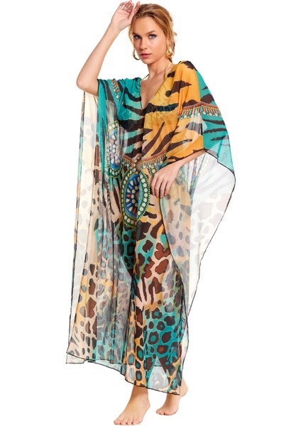 Yandan Yırtmaçlı Uzun Kaftan Tunik Tiger