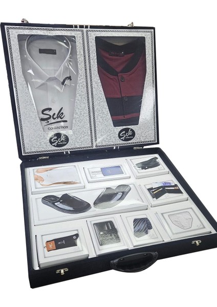 Kadife Damat Kutulu 12 Parça Full Damat Seti
