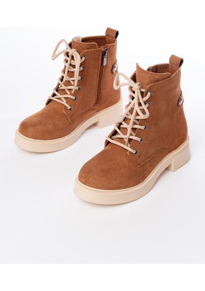 Taba Süet Bağcıklı Fermuarlı Günlük Kadın Bot modelleri