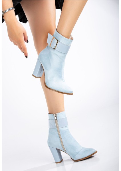 Anna Eva Bebe Mavisi Sivri Burunlu Fermuarlı Kalın Topuklu Bot fırsatları