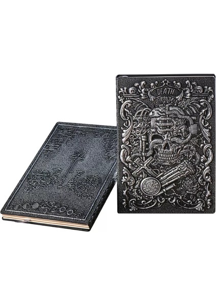 Hediyelik Kurukafa Kabartmalı Deri Defter