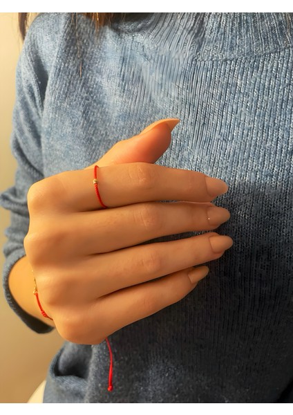 14 Ayar Altın Dorika Minimal Ipli Yüzük